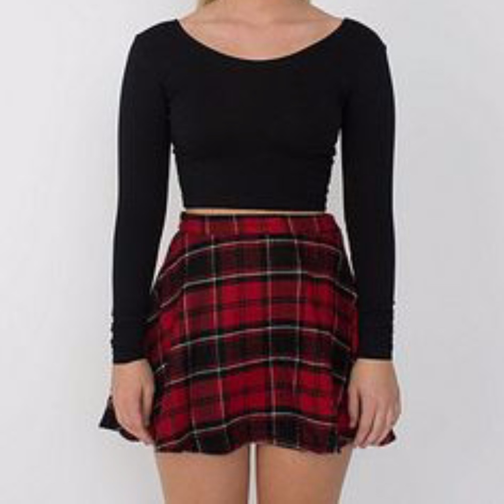 American Apparel Plaid Circle Skirt - Red